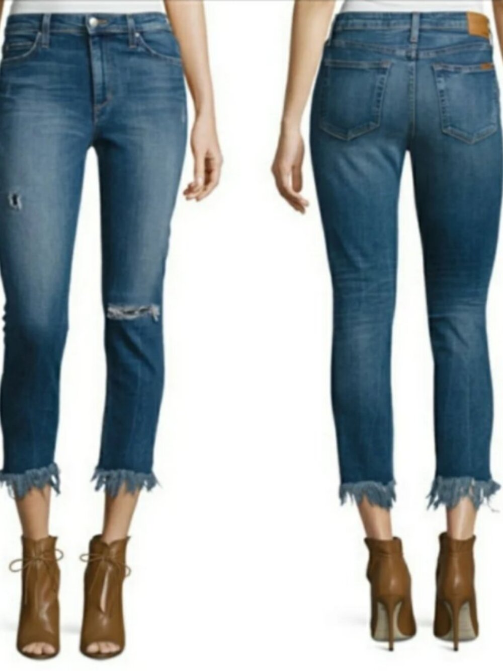 Joe's Jeans The Charlie Hi Rise Skinny Crop Frayed Hem Jeans Size 29 #2658